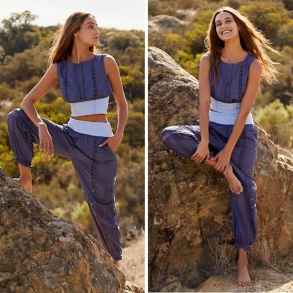 Movement Oh Hey Applique Pants Deep Sea